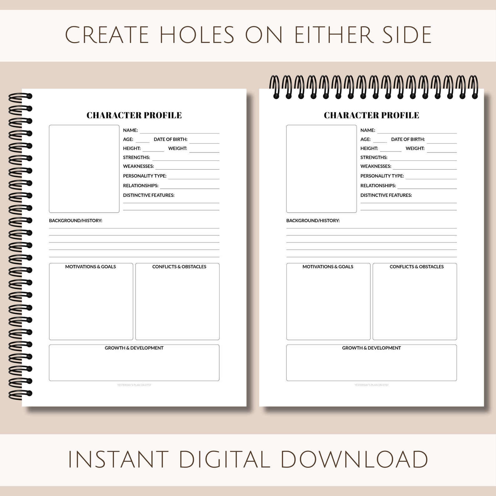 Character Profile Template Character Creation Tool Writing Character