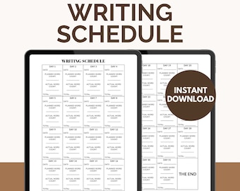 Writing Schedule Template | Daily Planner, Tracker (Fillable PDF)