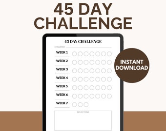 45-Day Challenge Tracker | Goal & Habit Progress (Digital Download)