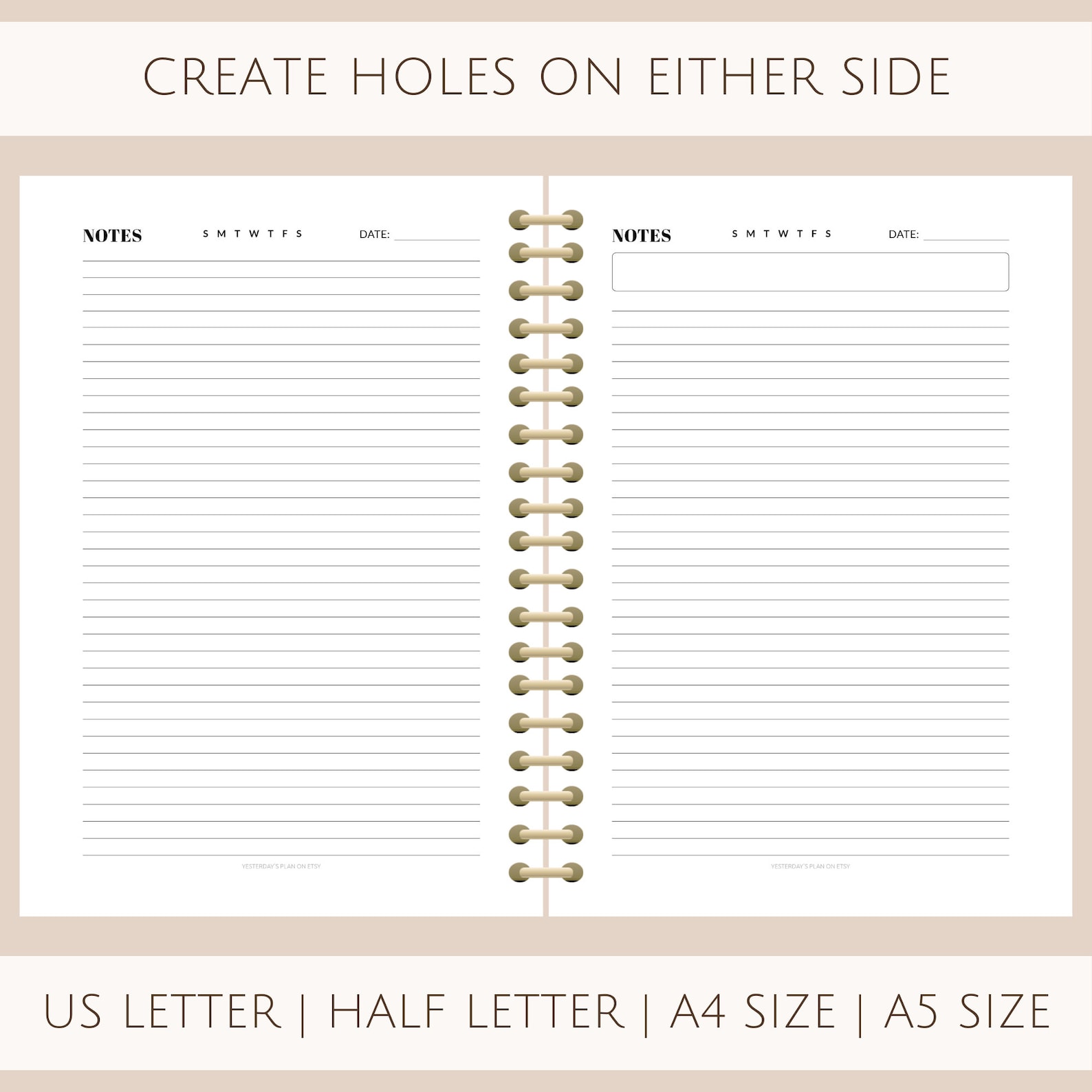 Note Taking Fillable Lined Notes Page Printable | Note-taking Template | Notes Template ...
