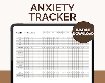 Printable Anxiety & Mood Tracker | Mental Health, Fillable PDF (US Letter, A4, A5)