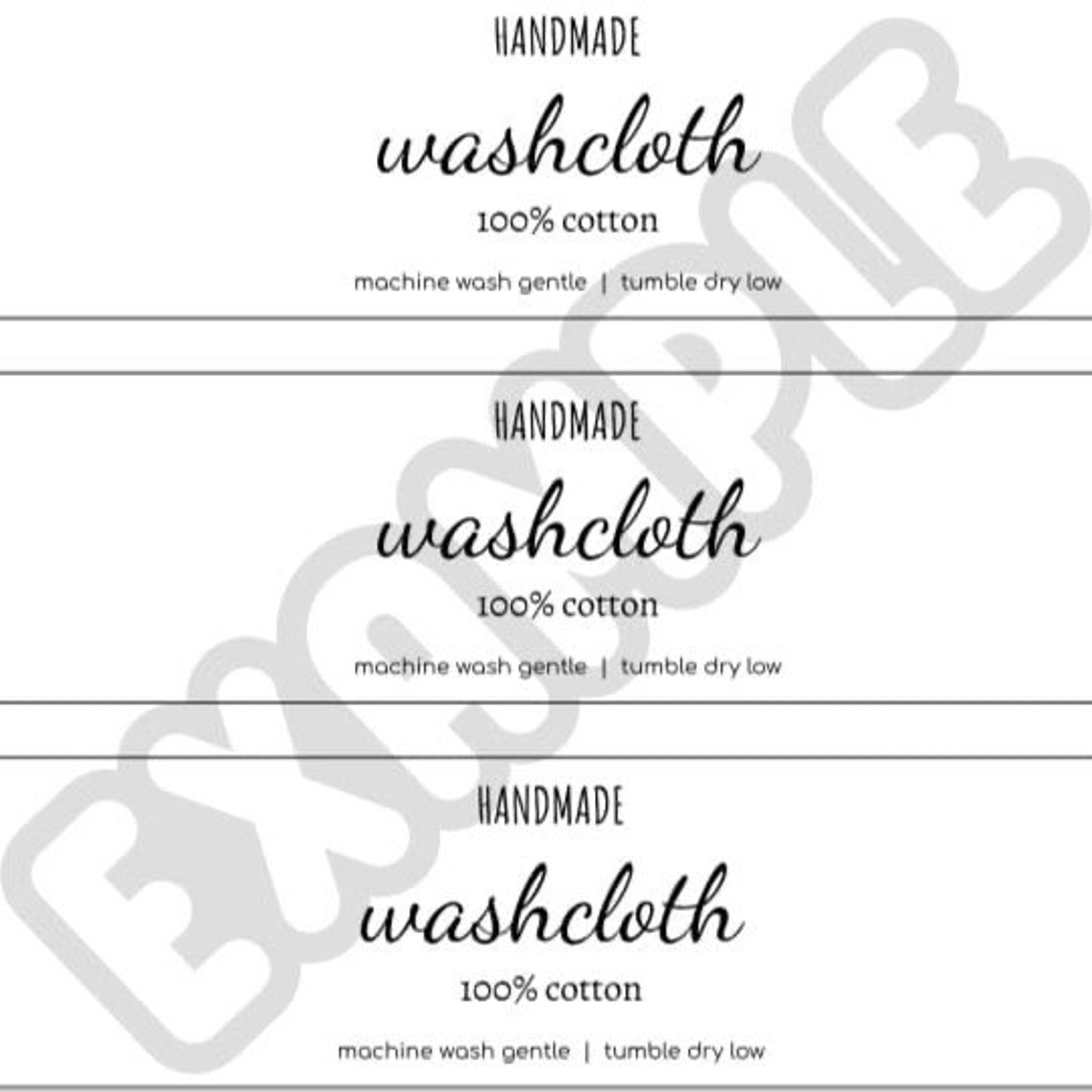 PRINTABLE Labels Handmade Dishcloth Washcloth Wrap Instant Digital ...