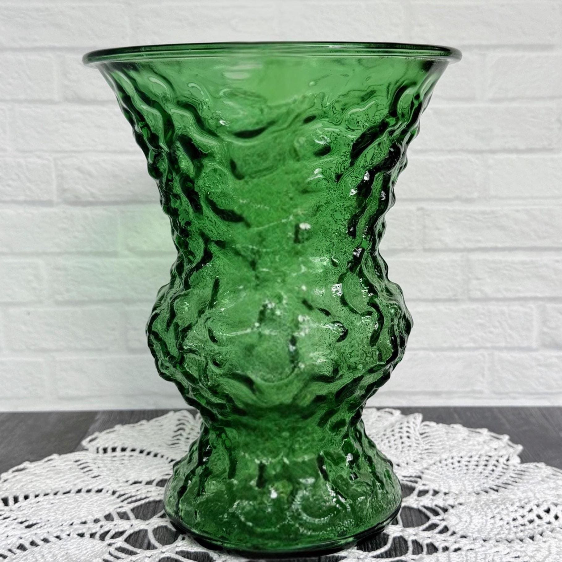 緑色のテクスチャー陶器花瓶 Green vase - Etsy 日本