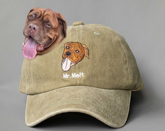 Custom EMBROIDERED Pet Hat Using Pet Photo Personalized Dog Hat Custom Cat Hat Custom Pet Cap Dog Hat Custom Dog Baseball Cap Dog Mom Hat