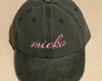 Custom EMBROIDERED Name Hat  Personalized Vintage Hat Personalized Cotton Hat with Personalized Text