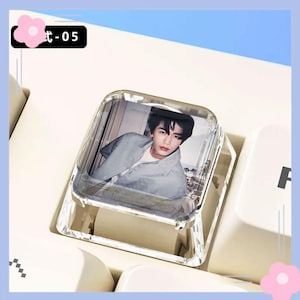 Transparent Zhang Linghe Single Keycap, Cross Shaft Mechanical Keyboard Decor, Creative Cpop Star Fan Custom Key Cap Gift