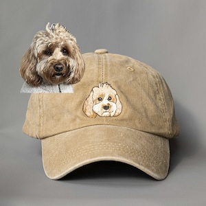 Custom EMBROIDERED Pet Hat Using Pet Photo Personalized Dog Hat Custom Cat Hat  Custom Dog Baseball Cap Dog Mom Hat Custom Pet Cap Dog Hat