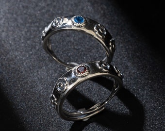 Ein Set mit funkelnden Diamanten und verstellbarem Paarring aus S925-Silber. Heulender Ring, Sophie-Ring