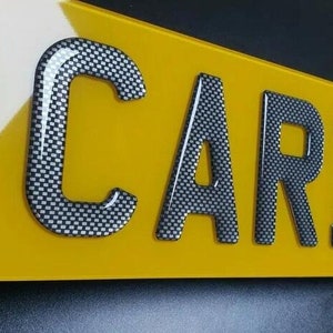 Plaque d&#39;immatriculation noire 4D de 3 mm avec plaque d&#39;immatriculation en gel de carbone pour voiture, paire légale de route Nouvelle plaque gel 3D 4D standard pour cadeau