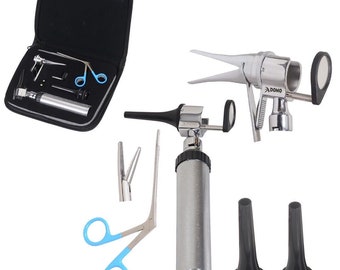 Veterinary Otoscope Ent Vet Diagnostic Kit Instrument Set with 2 Bulbs