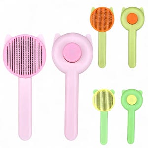 Self Cleaning Pet Brush for Dogs & Cats – One-Click Grooming Tool, Removes Loose Hair Easily, for Long and Short Fur