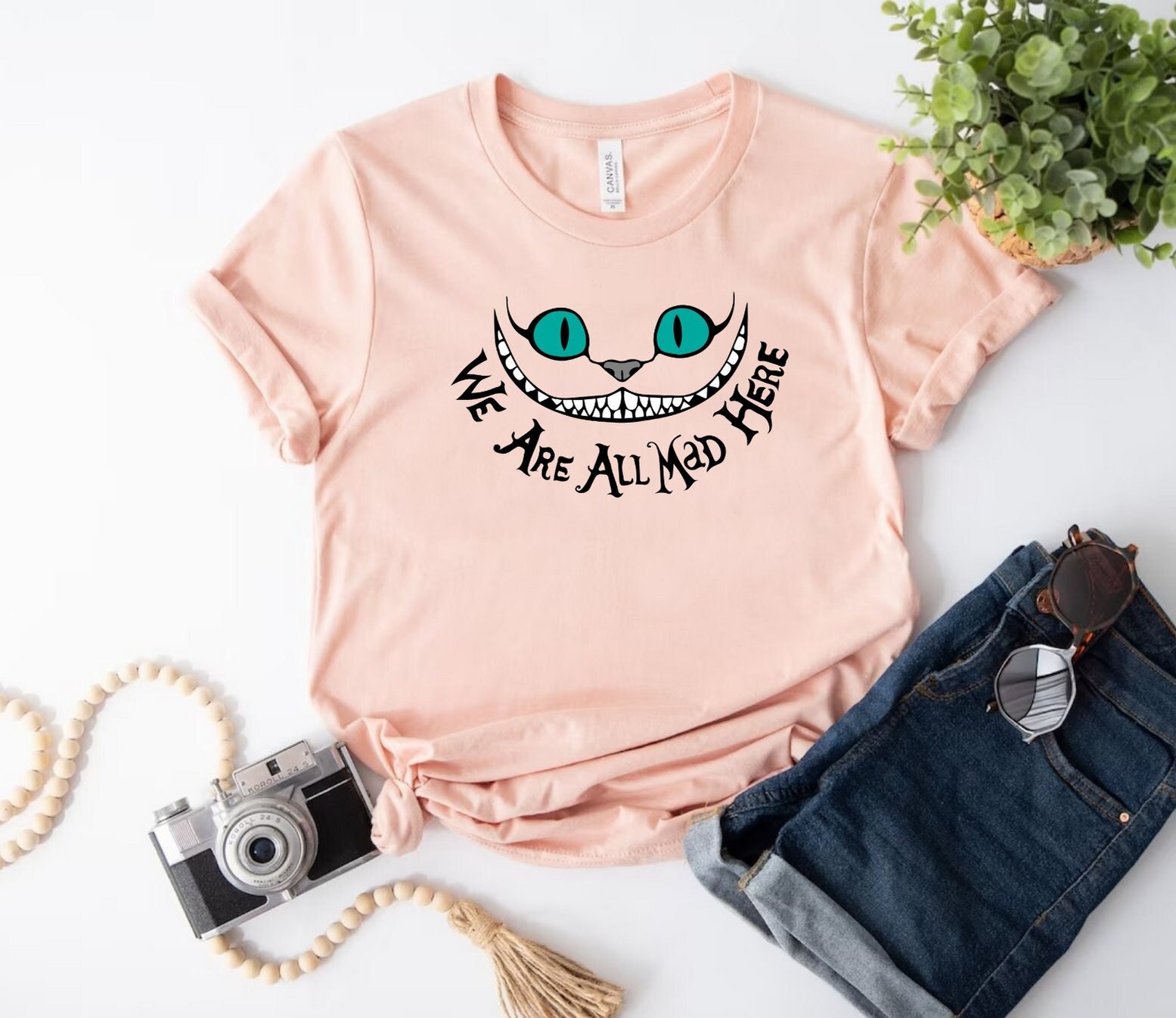 Disney Cheshire Cat Shirt We're All Mad Shirt Alice in Etsy