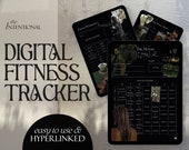 Digital Gym Planner | Black Weight Loss Tracker | Exercise Gym Journal | That Girl Minimalist Aesthetic | GoodNotes iPad PDF | Hyperlinked