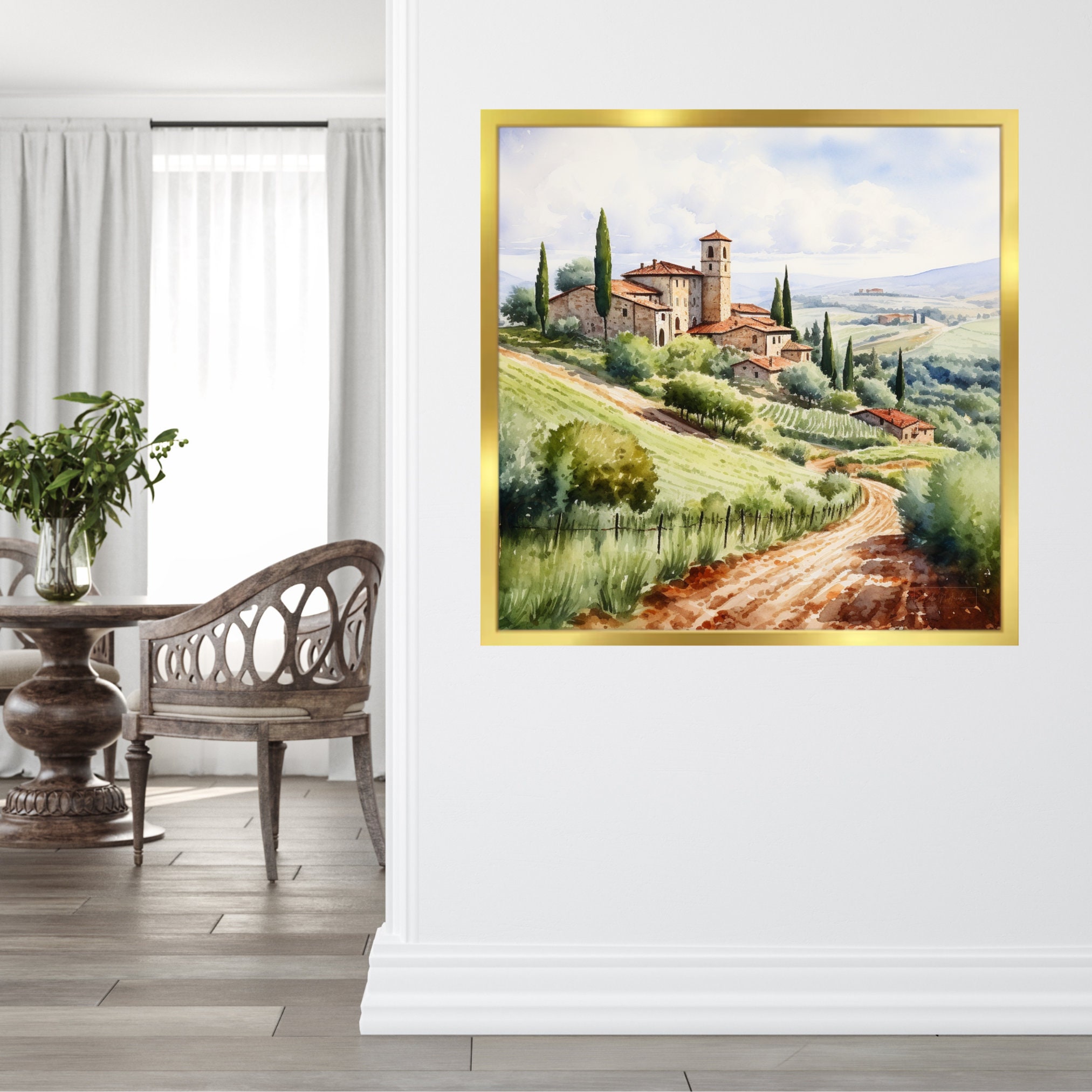 Pintura Antigua De La Ciudad De Italia En Color De Aceite De Acrílico Stock De Ilustración