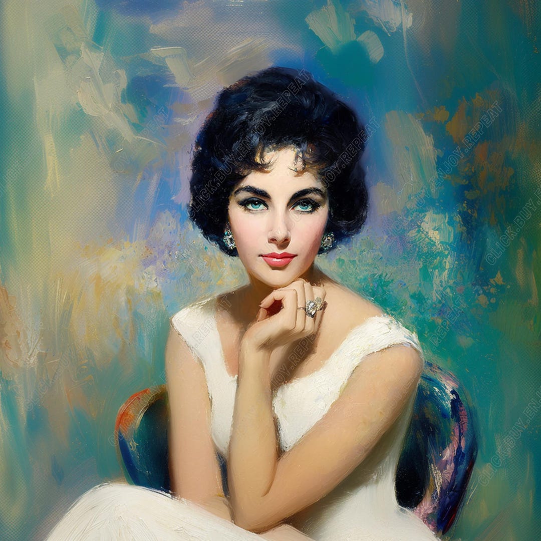 Vintage Glamour Portrait Printable Wall Art – Elegant Classic Hollywood ...