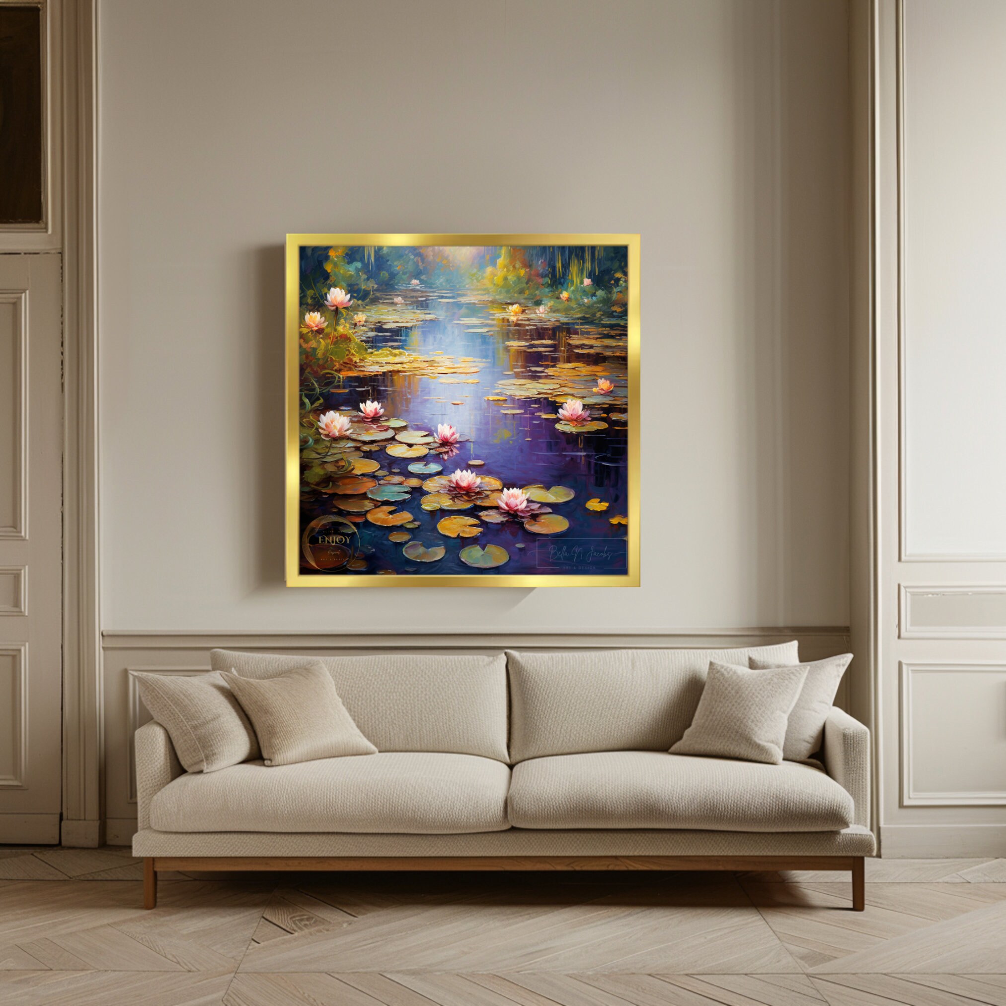 Lily Pond Art Print: Monet Style Water Lilies Painting - Etsy