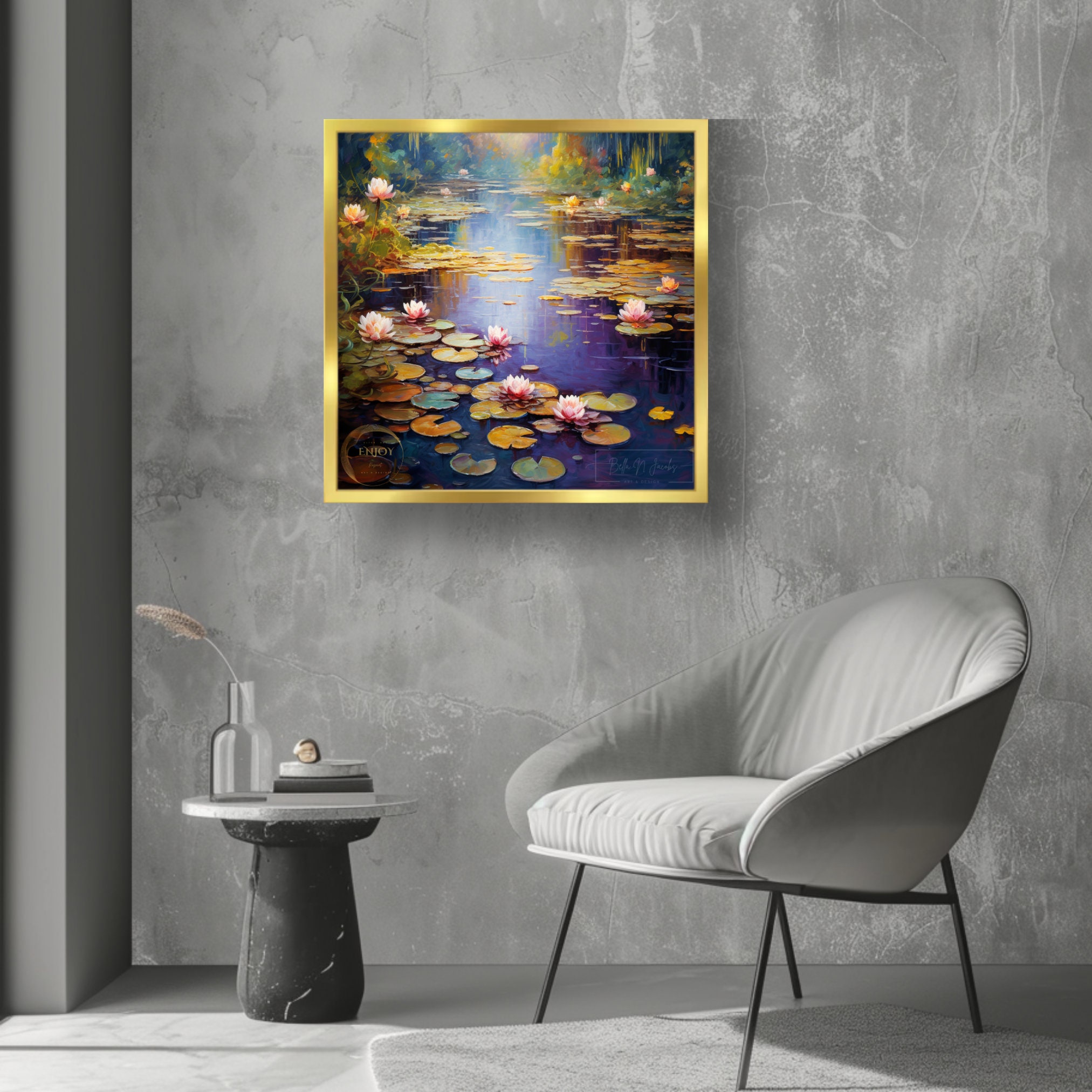 Lily Pond Art Print: Monet Style Water Lilies Painting - Etsy