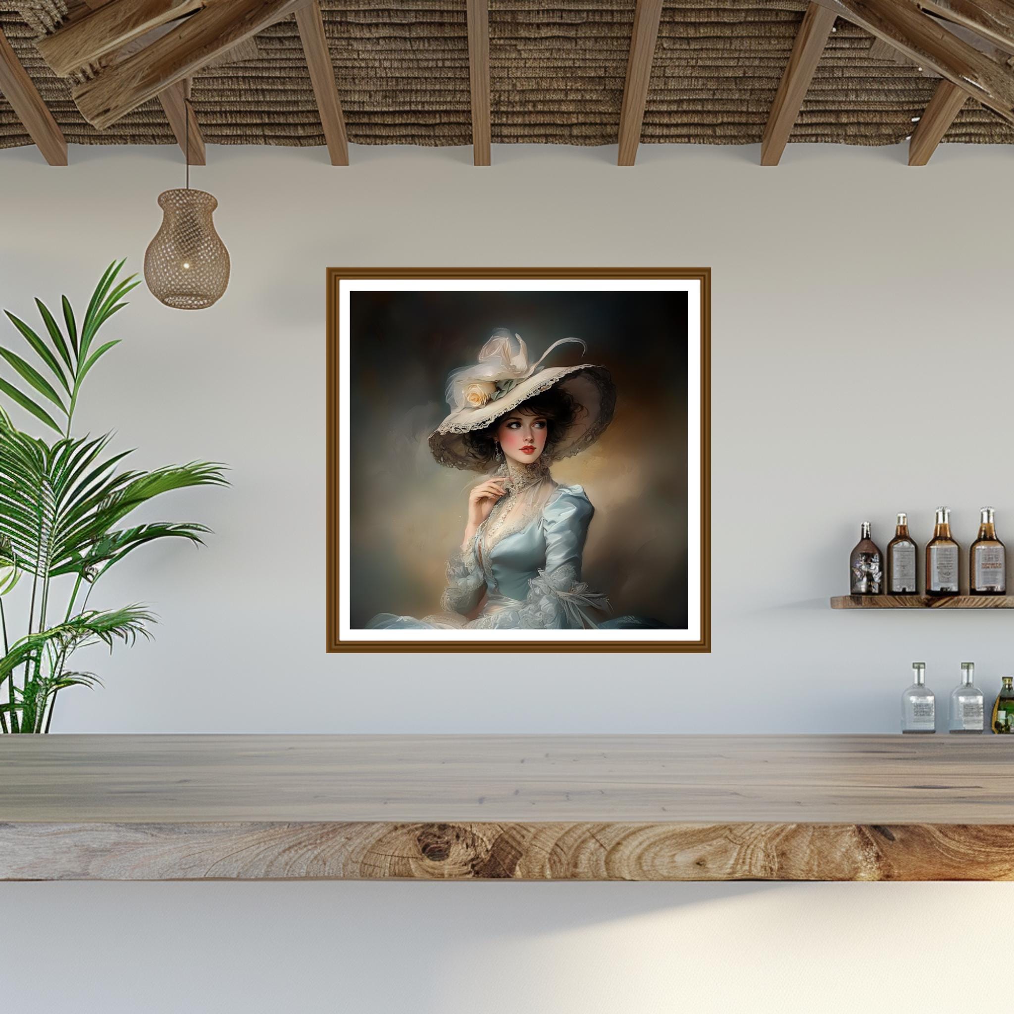 Victorian Woman Portrait Art: Elegant Lady With Hat (digital Download ...