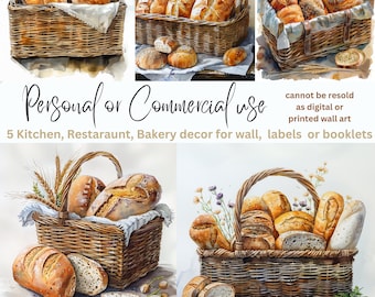 Impression d'art nature morte pain au levain : décoration de cuisine rustique (téléchargement numérique)