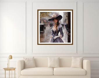 Victorian Woman Portrait: Antique Academia Impressionist Art (Digital Download)
