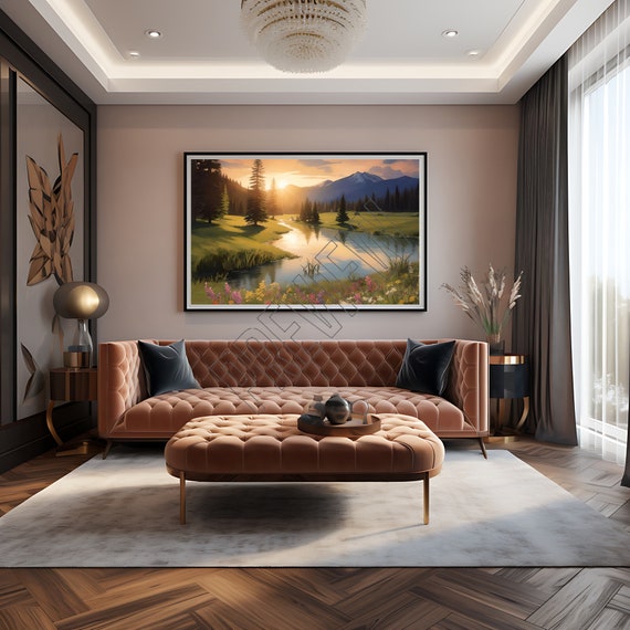 Delur Arazzo Gigante Tramonto E Montagna 180x235 Cm – Poster Parete Psichedelico, Foresta Alba, Decorazione Da Letto E Soggiorno