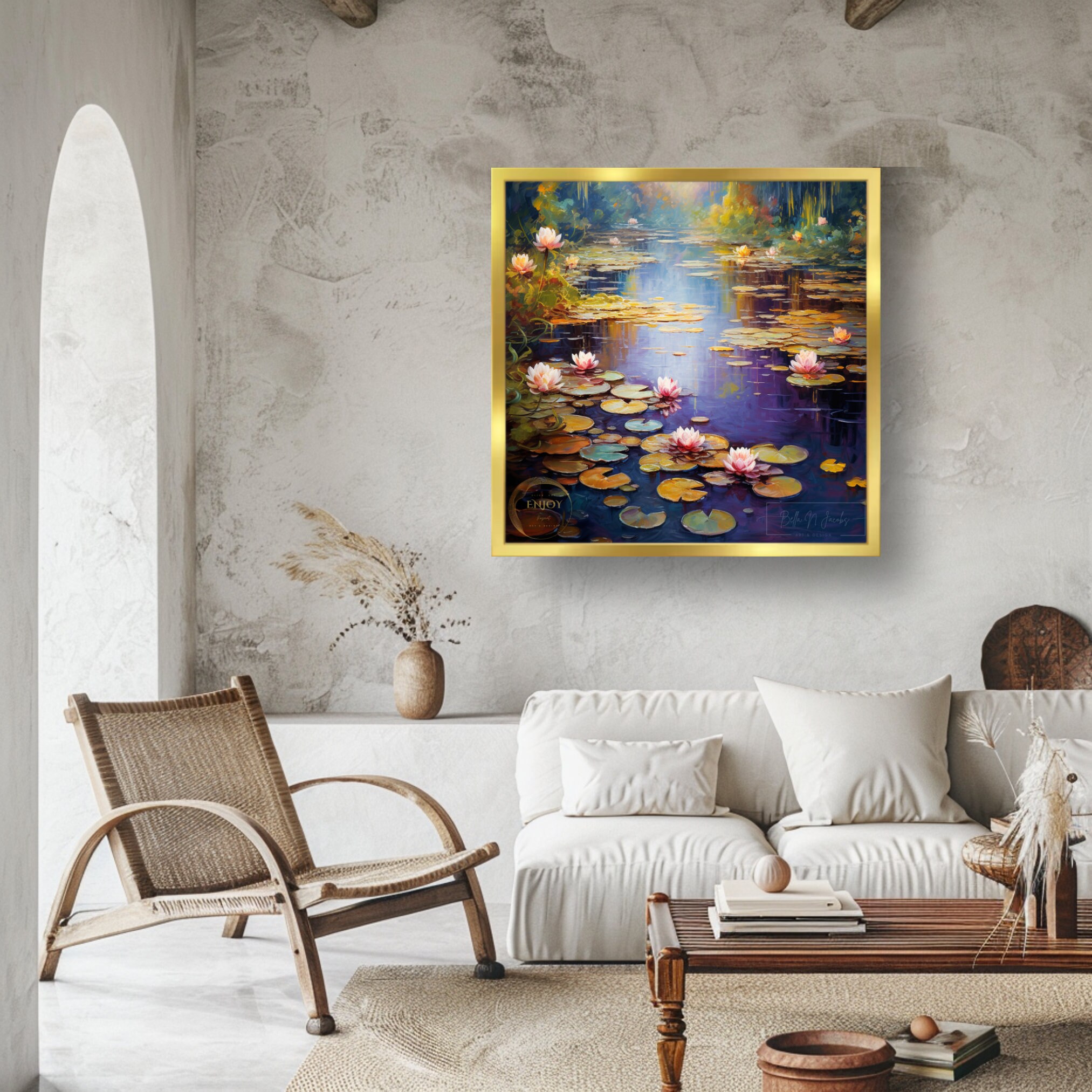 Lily Pond Art Print: Monet Style Water Lilies Painting - Etsy