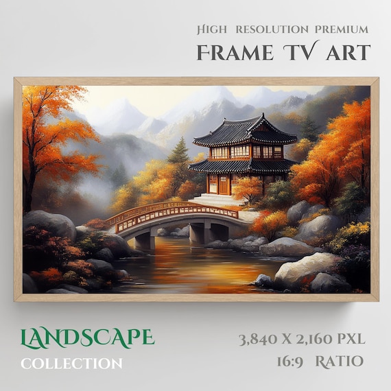 Samsung Frame TV Art: Korean Sansuhwa Landscape (digital Download