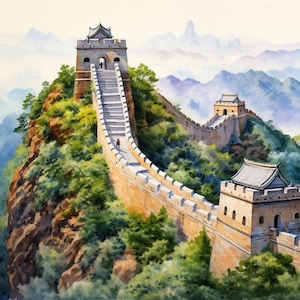Great Wall of China digital Print Wall Art , Great Wall of China, Great Wall of China landscape, Horizontal frame art decor design GIFT