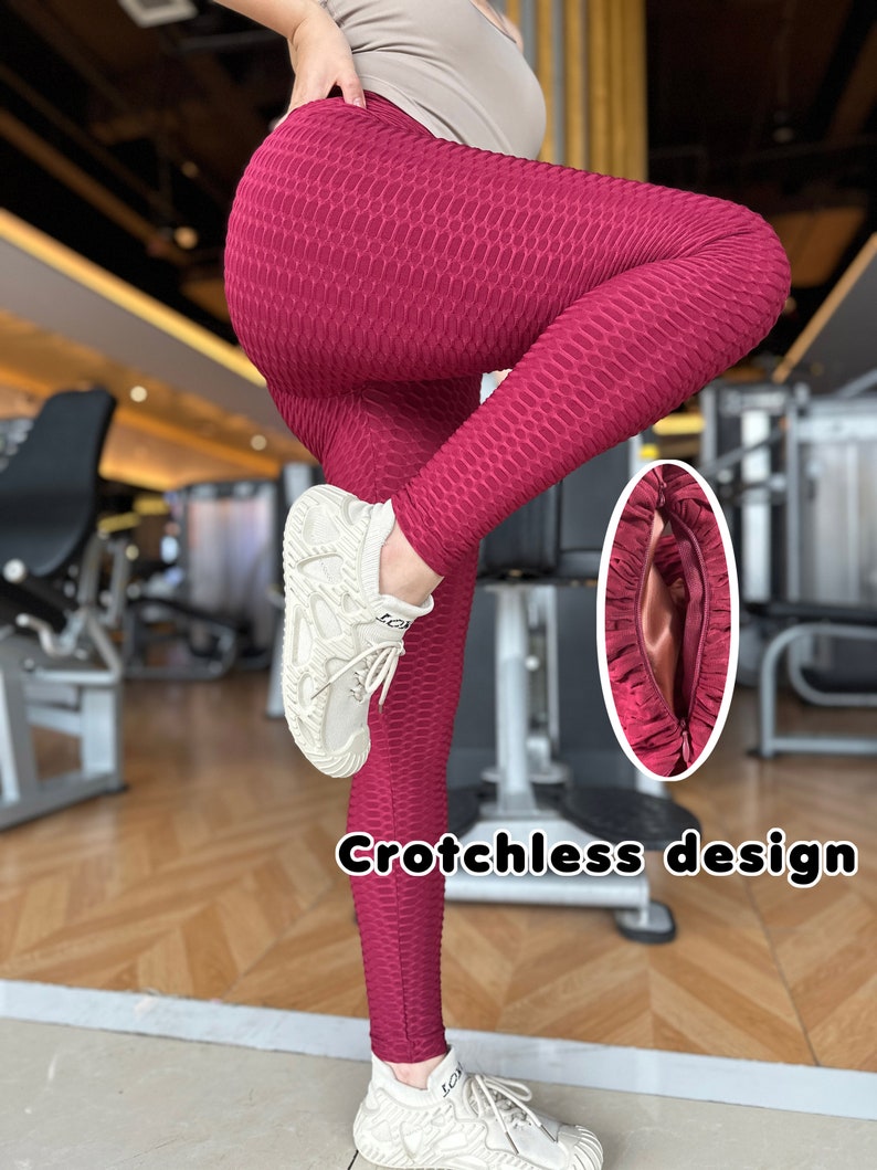 Customized Embroidered Yoga Pants,zippered Crotch Leggings,sexy