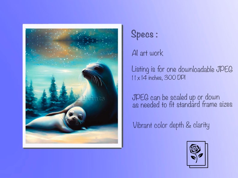 Instant Download Printable Wall Art Seal Print Animal Art Etsy