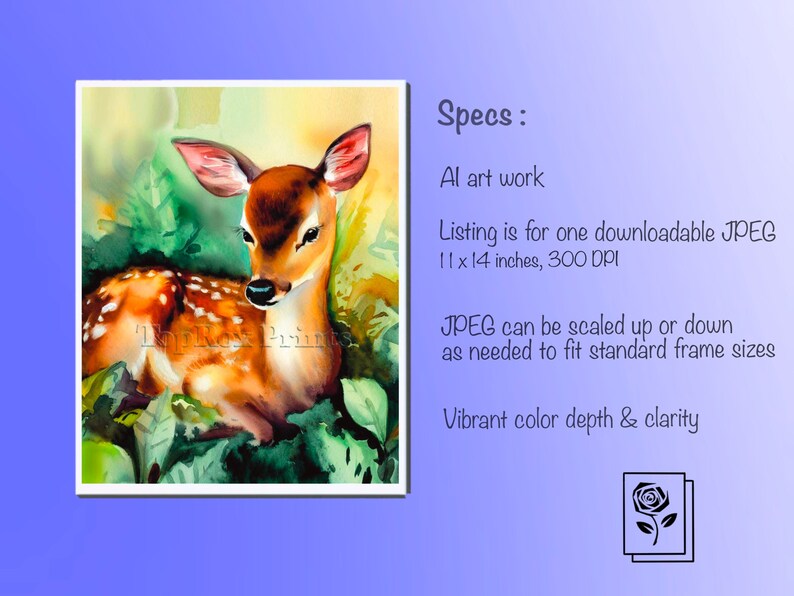 Instant Download Printable Wall Art Deer Print Animal Art Etsy