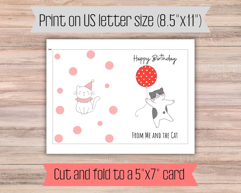 Happy Birthday From Cat Card - Etsy
