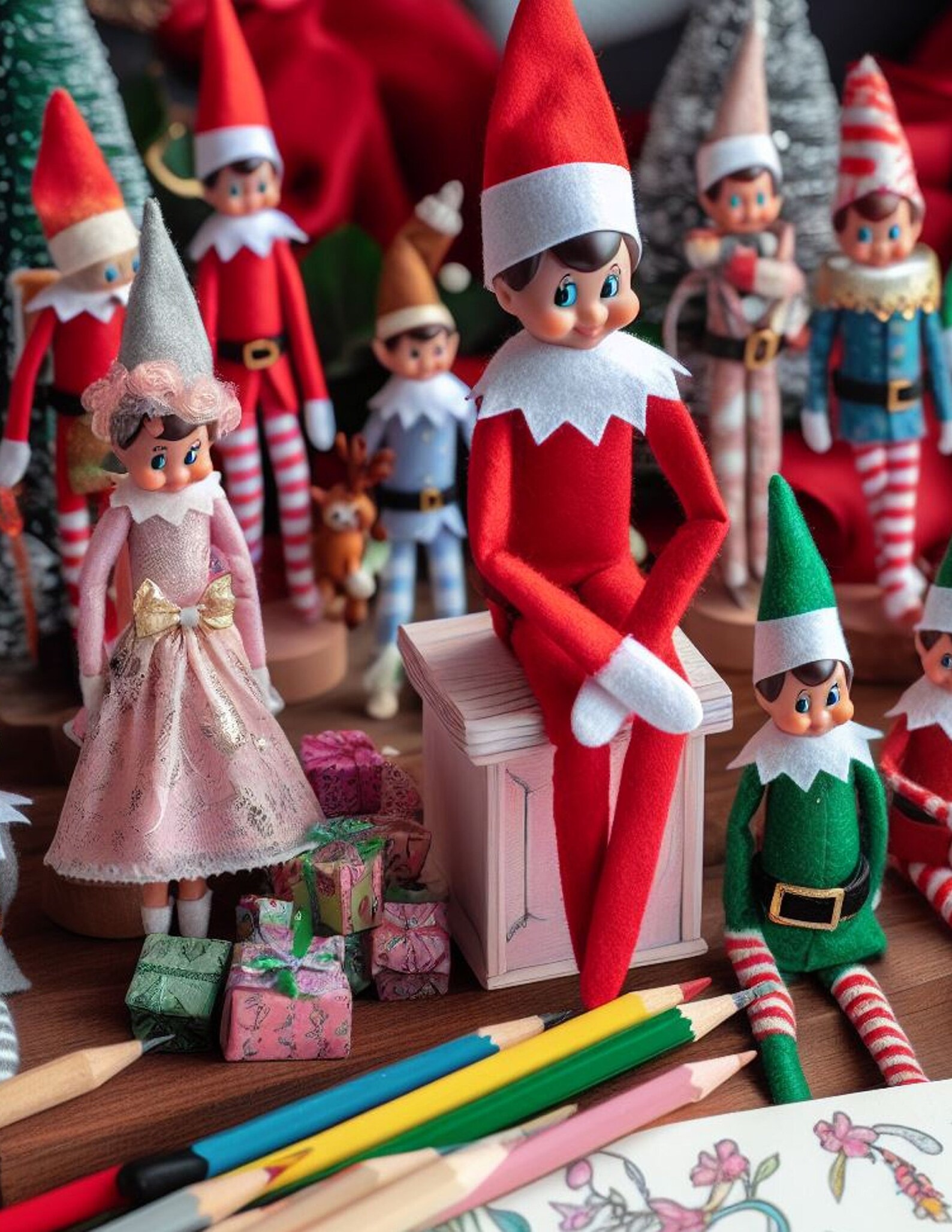 Elf on Shelf Coloring Book With 50+ Pages for Relaxation Mindfulness ...