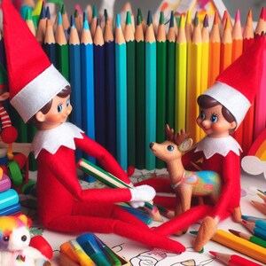 Elf on Shelf Coloring Book With 50+ Pages for Relaxation Mindfulness ...