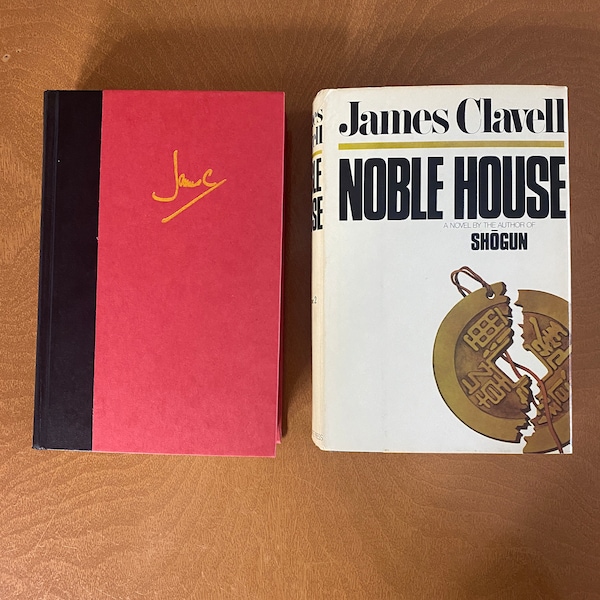 noble house vol. 1 & 2 by james clavell retro 1981 book club editions L42 with tight spines and crisp clean internal pages shogun series