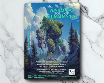 Animar Soul of Elements - Vintage - Full Art Holographic - for collectors and MTG players - Altered Magic Cards