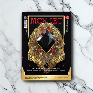 Mox Jet - Retro Futuriste / Vintage - Full Art Holographique - pour les collectionneurs et les joueurs MTG - Cartes Magic Altérées
