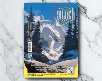 Ancient Silver Dragon - Vintage - Full Art Holographic - for collectors and MTG players - Altered Magic Cards