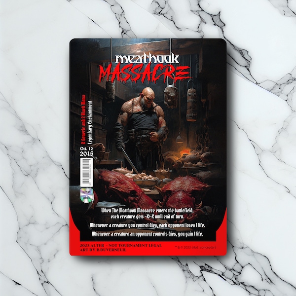 Meathook Massacre - Vintage - Pełna grafika holograficzna - dla kolekcjonerów i graczy MTG - Zmienione karty Magic