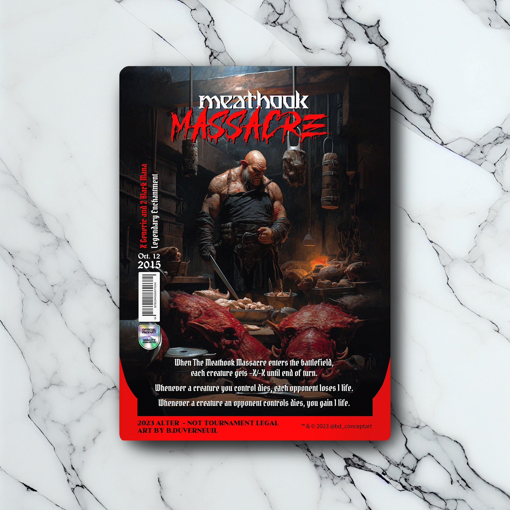 Meathook Massacre Vintage Full Art Holographic for Collectors and MTG  Players Altered Magic Cards 