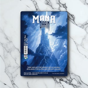Mana Drain - Retro Futuriste / Vintage - Full Art Holographique - pour les collectionneurs et les joueurs MTG - Carte Magic Altérée