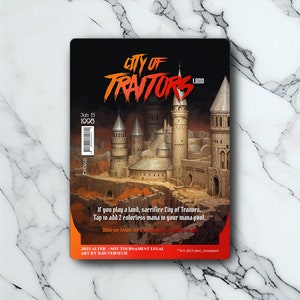 City of Traitors - Retro Futuriste / Vintage - Full Art Holographique - pour les collectionneurs et les joueurs MTG - Cartes Magic Altérées