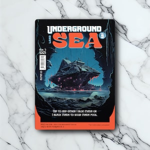 Underground Sea - Retro Futuriste / Vintage - Full Art Holographique - pour les collectionneurs et les joueurs MTG - Cartes Magic Altérées