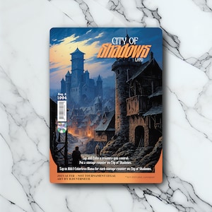 City of Shadows - Retro Futuriste / Vintage - Full Art Holographique - pour les collectionneurs et les joueurs MTG - Cartes Magic Altérées