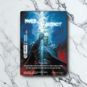 Power Artifact - Retro Futuriste / Vintage - Full Art Holographique - pour les collectionneurs et les joueurs MTG - Carte Magic Altérée