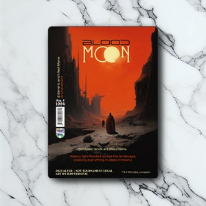 Blood Moon - Retro Futuriste / Vintage - Full Art Holographique - pour les collectionneurs et les joueurs MTG - Carte Magic Altérée