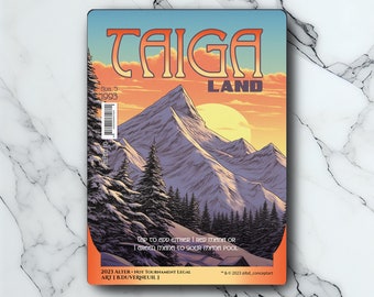 Taiga - Retro Futurista / Vintage - Arte Holográfico Completo - Para Coleccionistas y Jugadores de MTG - Cartas Magicas Alteradas