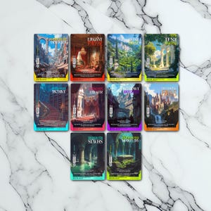 Surveil Lands - Retro Futuriste / Vintage - Full Art Holographique - pour les collectionneurs et les joueurs MTG - Cartes Magic Altérées