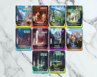 Surveil Lands - Retro Futuristic / Vintage - Full Art Holographic - for collectors and MTG players - Altered Magic Cards
