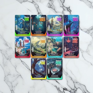 Triome Lands - Retro Futuriste / Vintage - Full Art Holographique - pour les collectionneurs et les joueurs MTG - Cartes Magic Altérées